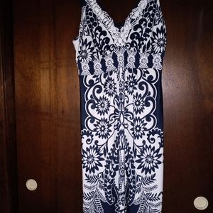Style and Company Navy/White Maxi dress